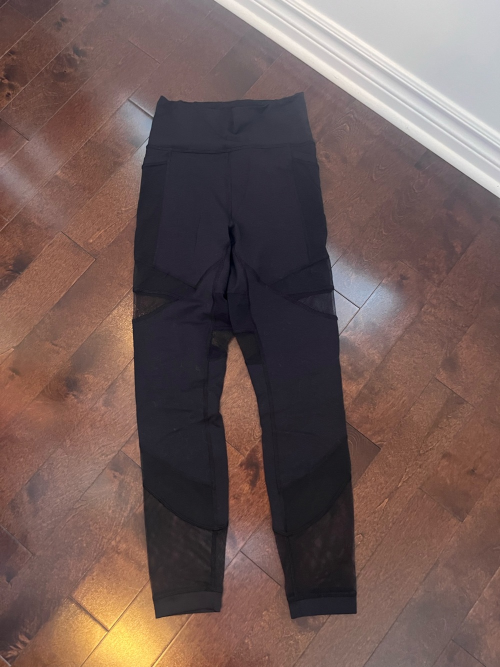 lululemon athletica Black Mesh-Inset High-Rise Leggings